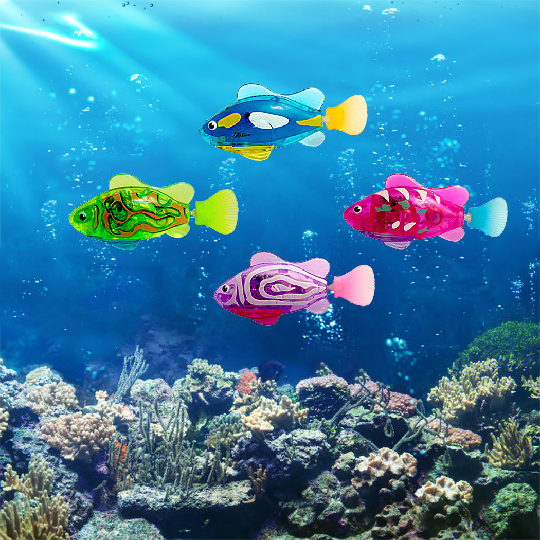 Pet Fish Electronic Cat Toys With Grass LED Light Toys